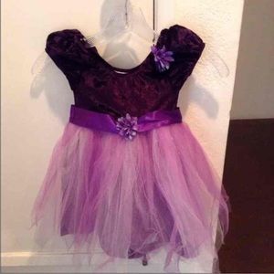 LIL GIRLS PURPLE VELVET DRESS